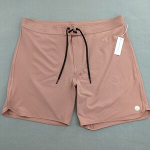 Outerknown Boardshorts Mens 40 Pink Swim Shorts Trunks Surfing All Time Scallop